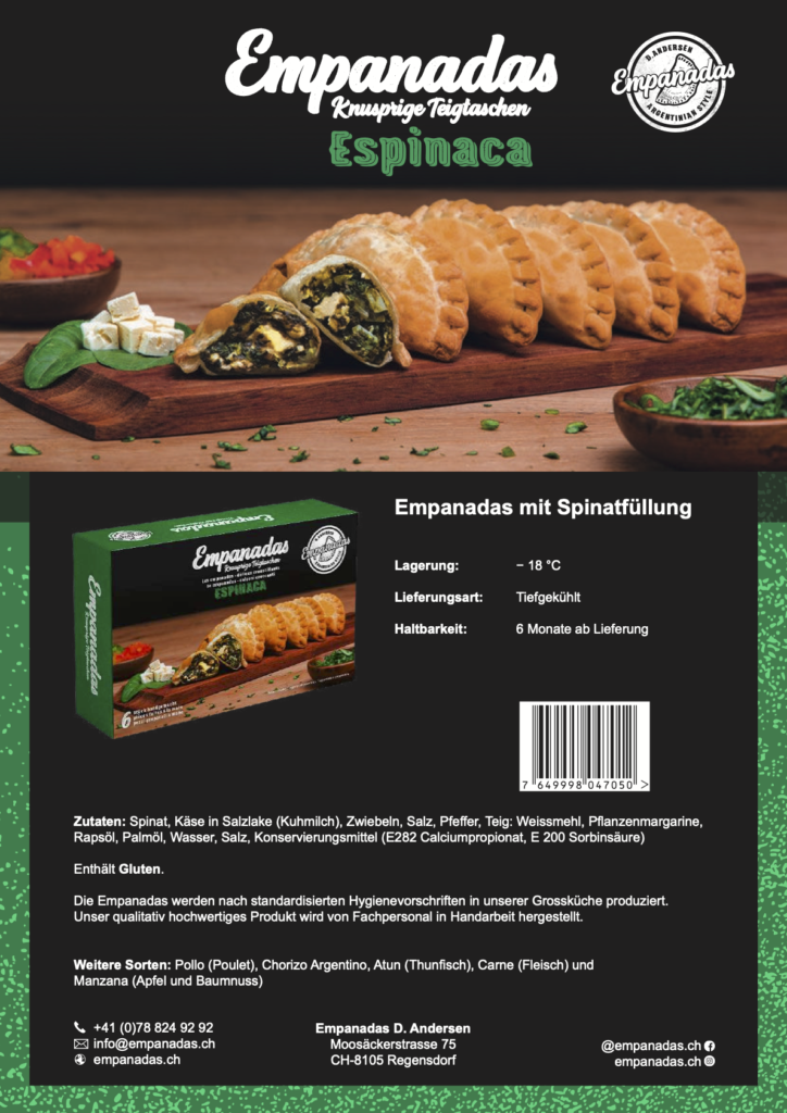 Empanadas mit Spinatfüllung 6Stk.