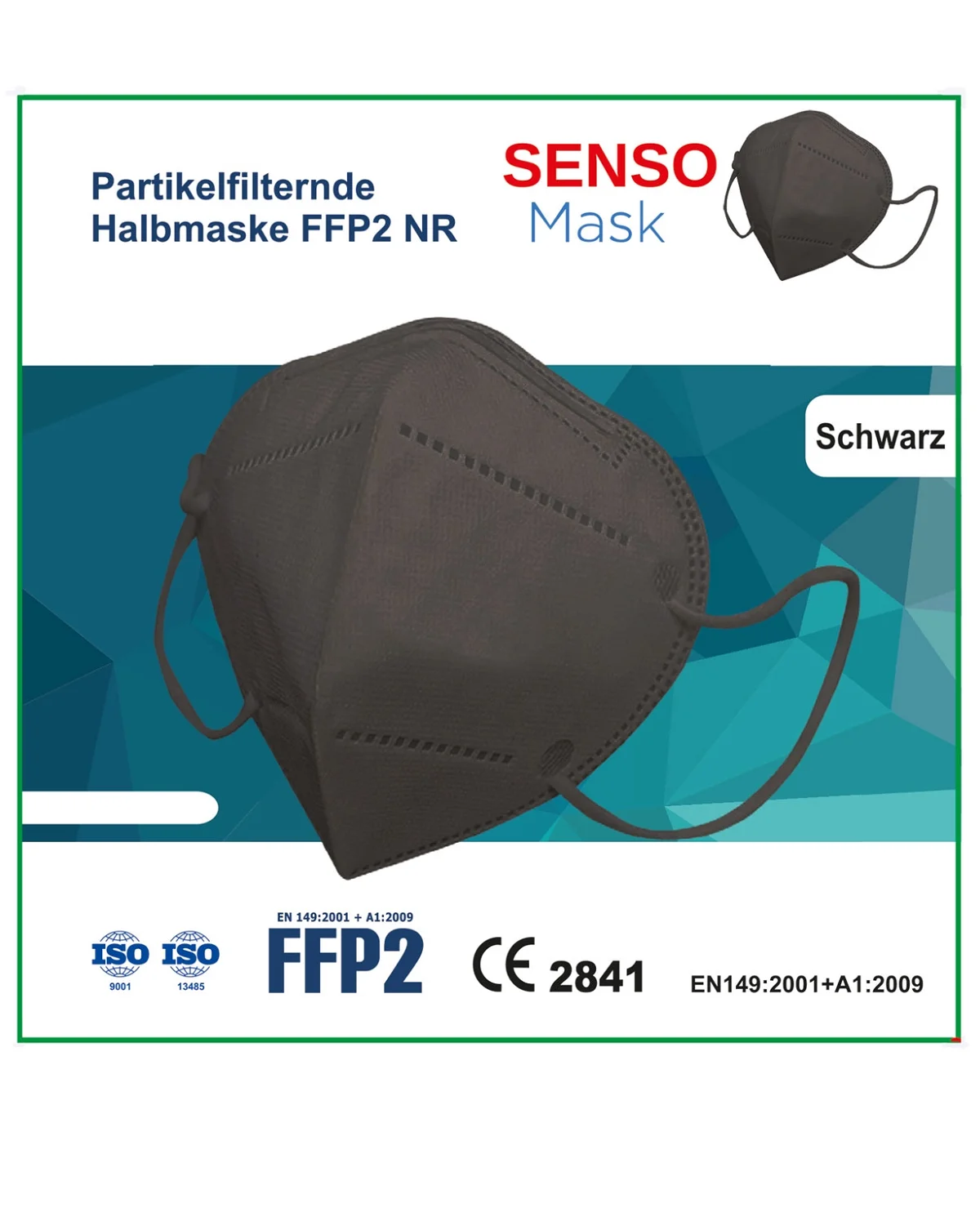 Sensomask Typ FFP2, einzeln verpackt, schwarz 