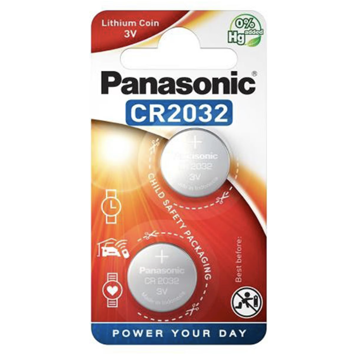 Panasonic Knopfzelle-Batterie CR2032