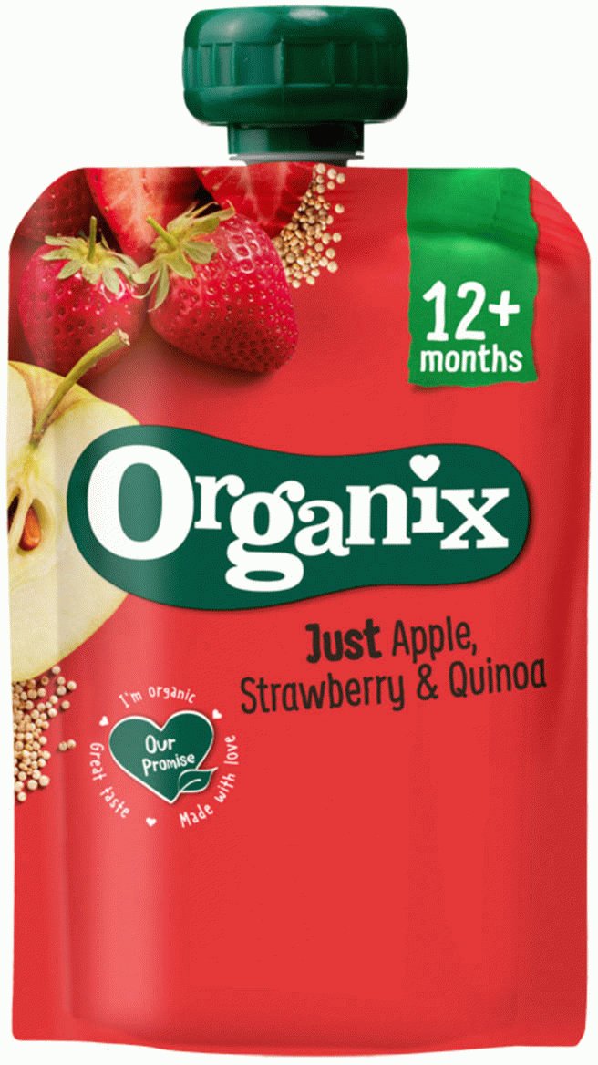 Organix Pouches Apfel Erdbeeren Quinoa Quetschbeutel