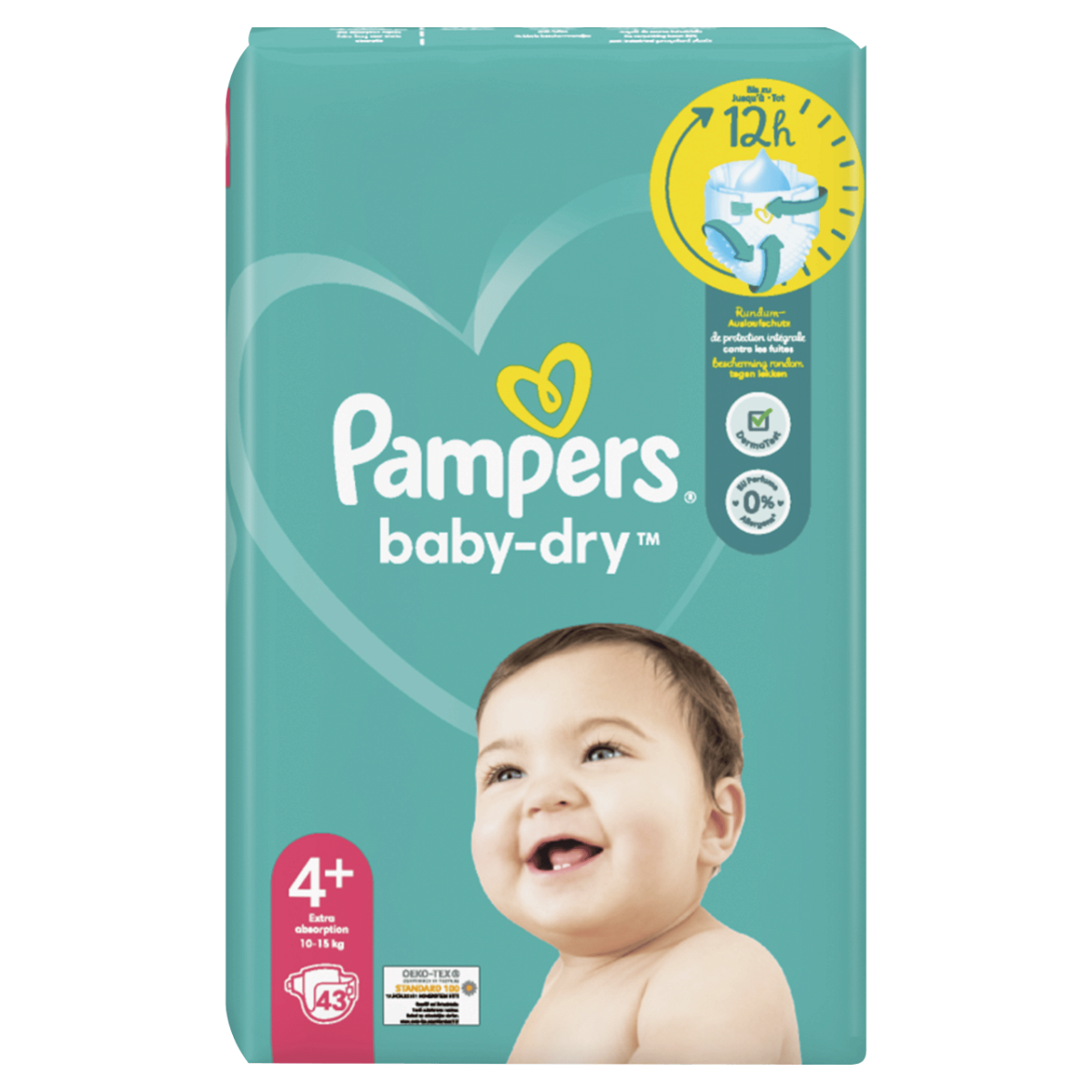 Pampers Baby Dry Maxi Plus Gr.4+, 10-15kg 43 Stk.