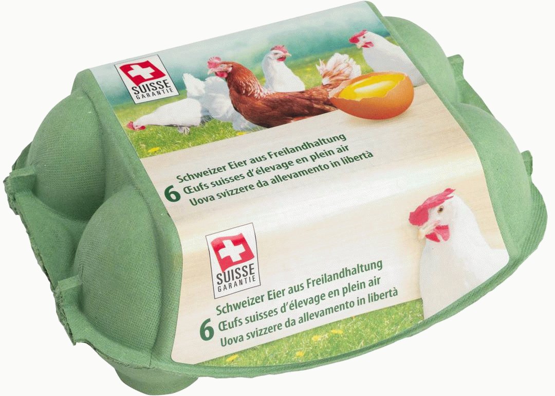 Schweizer Eier Freilandhaltung 53+